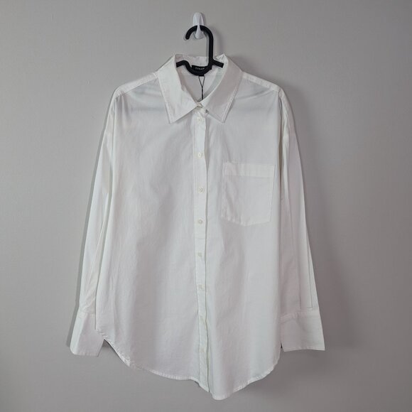 Dynamite Frida Oversized Poplin Shirt White Size Small  - NWT - Picture 4 of 6